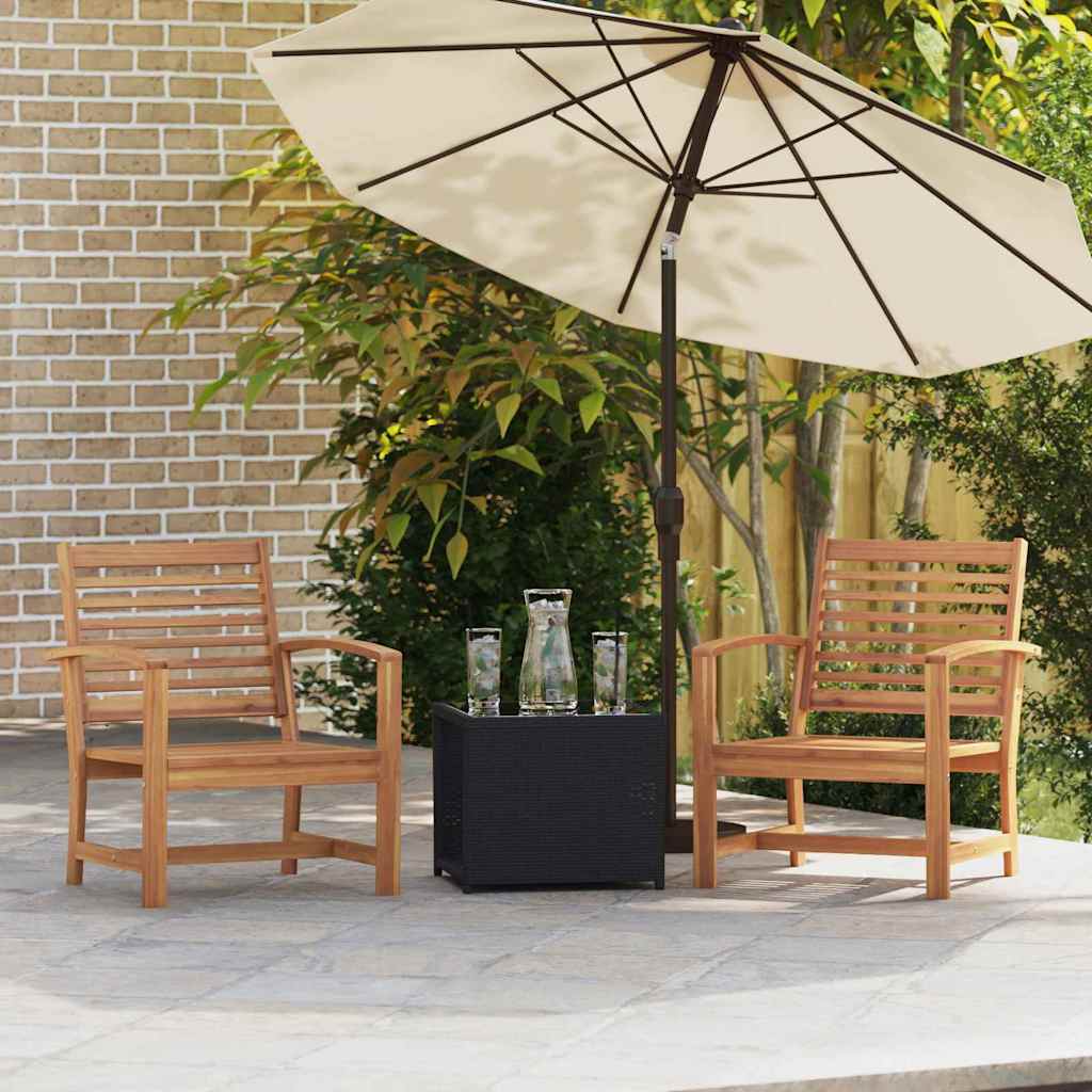 Puutarhatuolit 2 pcs Ruskea 60 x 65 x 76.5 cm Kestävä tiikkipuu