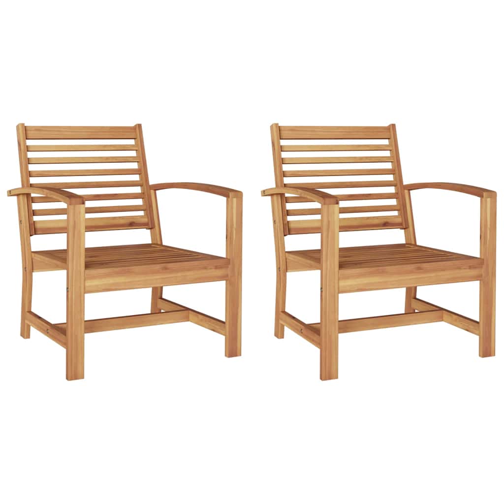 Puutarhatuolit 2 pcs Ruskea 60 x 65 x 76.5 cm Kestävä tiikkipuu