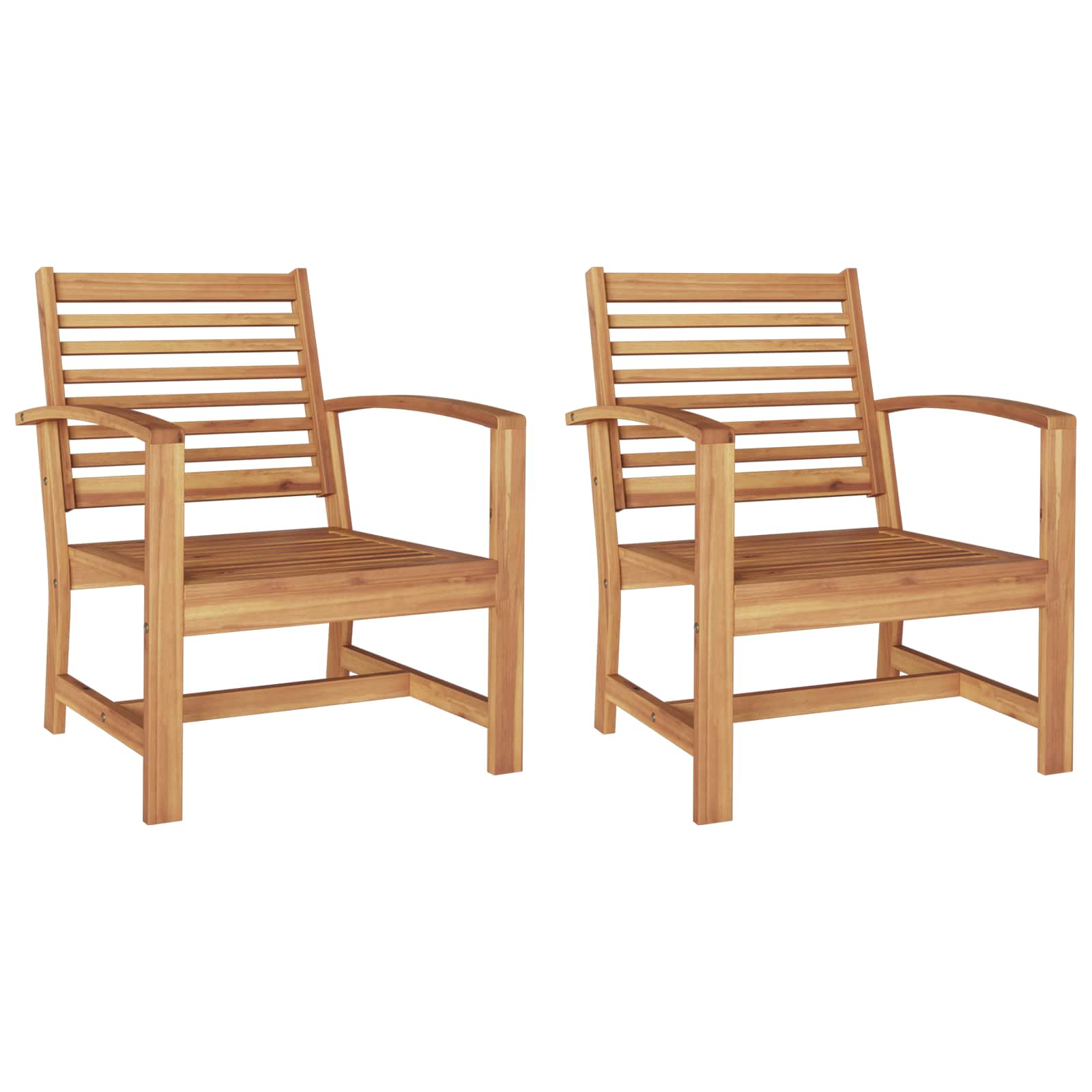vidaXL Stuhl 2 pcs Braun 110 x 65 x 76.5 cm Massivholz Teak