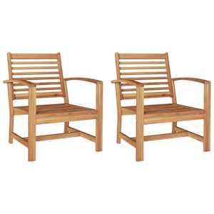 Židle 2 pcs Hnědá 65 x 60 x 76,5 cm Pevné teakové dřevo - obrázek 2