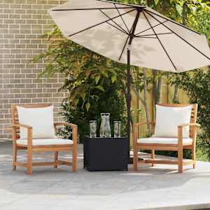 Židle s polštářem 2 pcs Hnědá a krémová 65 x 60 x 76,5 cm - obrázek 1