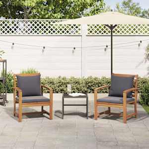 Židle s polštářem 2 pcs Hnědá a tmavě šedá 65 x 60 x 76,5 cm - obrázek 3