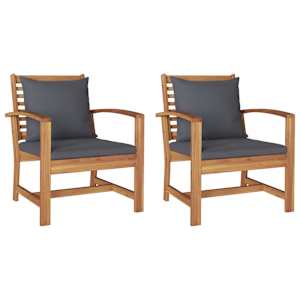 Židle s polštářem 2 pcs Hnědá a tmavě šedá 65 x 60 x 76,5 cm - obrázek 2
