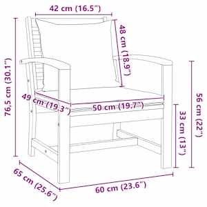 Židle s polštářem 2 pcs Hnědá a tmavě šedá 65 x 60 x 76,5 cm - obrázek 11