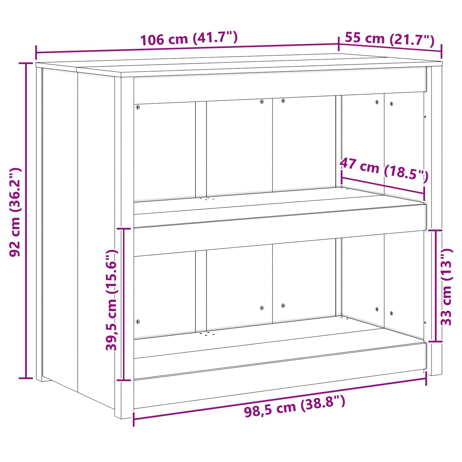 Keittiökaappi hyllyllä MEPPEL Ruskea tammi 106 x 55 x 92 cm - Image 10