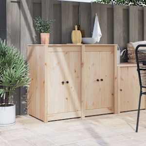 Kuhinjska vrata 2 pcs krema 50 x 9 x 82 cm Trden borov les