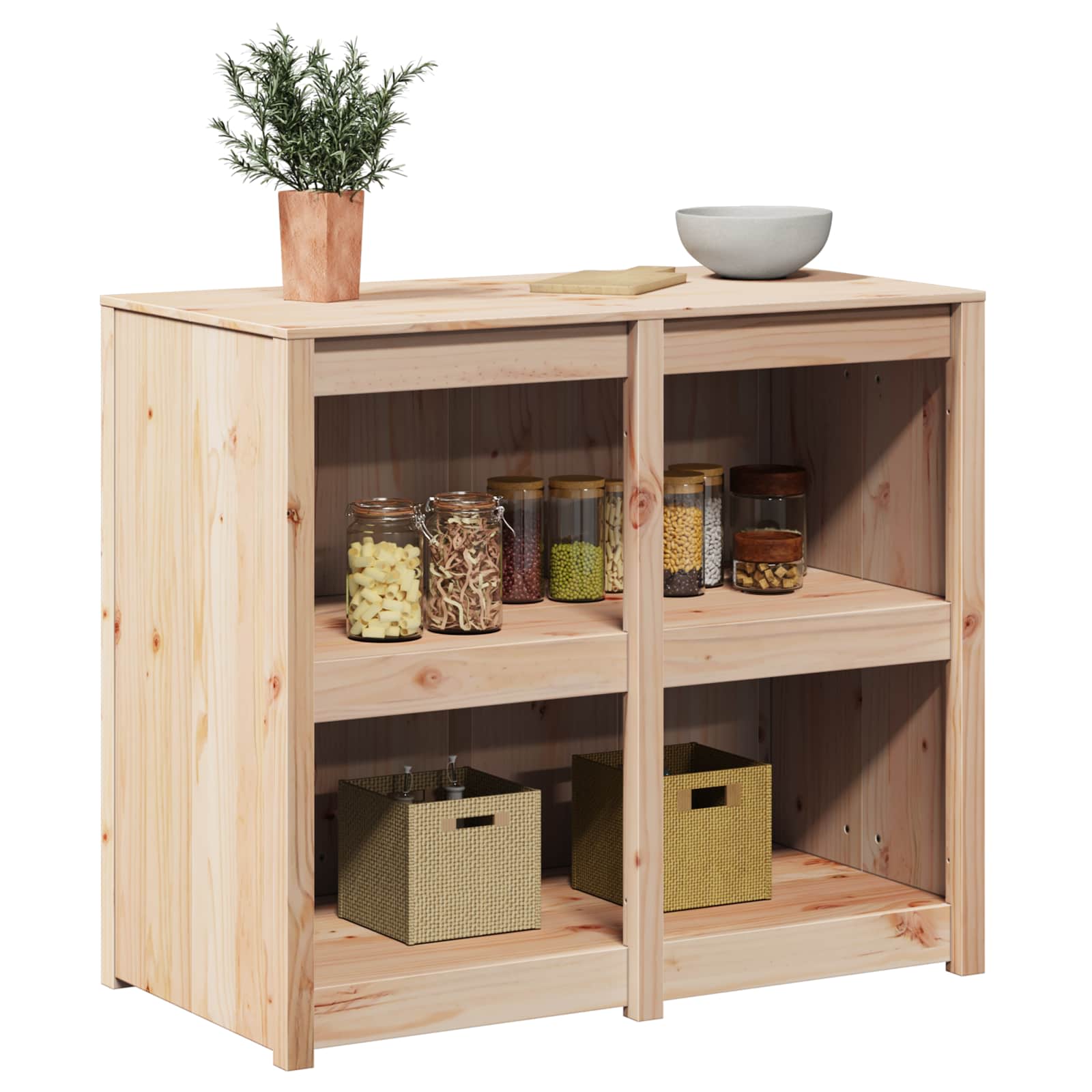 Keittiökaappi hyllyllä MEPPEL Ruskea tammi 106 x 55 x 92 cm - Image 3