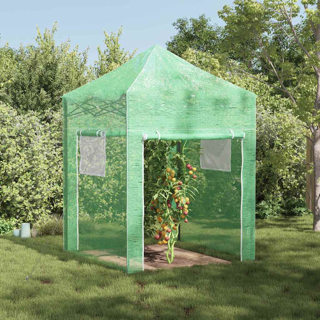 Skleník so strechou Zelená 200 x 200 x 300 cm Oceľ 42006641