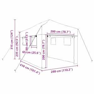 Skleník s pop-up rámem Zelená 280 x 410 x 315 cm Železo - obrázek 11