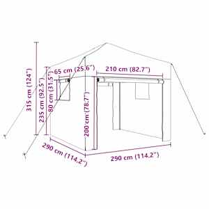 Skleník s pop-up rámem Zelená 290 x 290 x 315 cm Železo - obrázek 11