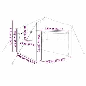 Skleník s pop-up rámem Zelená 290 x 430 x 315 cm Železo - obrázek 11