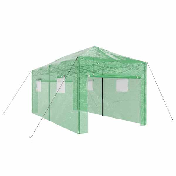 vidaXL Kasvuhoone koos pop-up raami Roheline 290 x 580 x 315 cm Raud