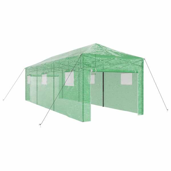 vidaXL Kasvuhoone koos pop-up raami Roheline 290 x 870 x 315 cm Raud