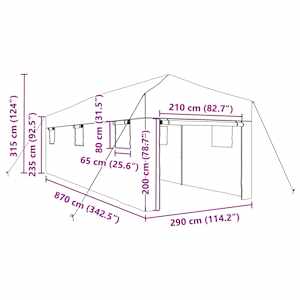 Skleník s pop-up rámem Zelená 290 x 870 x 315 cm Železo - obrázek 11