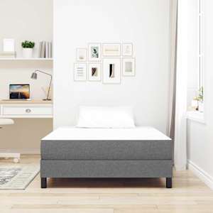 Postelová matrace s matrací Světle šedá 120 x 190 cm textil - obrázek 3