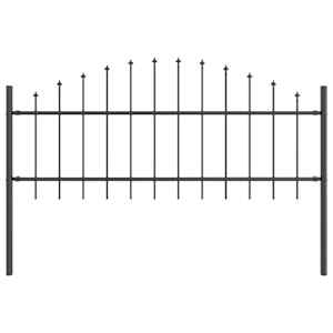 Zahradní plot WOERDEN 170 x 115 cm Práškově lakovaná ocel Šedá - obrázek 2