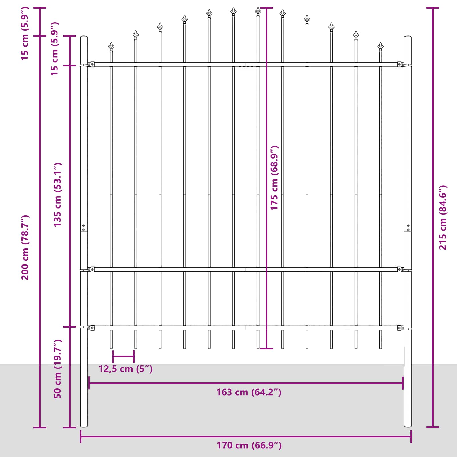 Aiandus aiapaneel Hall 170 x 215 cm Pulbervärvitud teras 7 Kõik vajalik sinu aeda ja koju! Aiandus aiapaneel Hall 170 x 215 cm Pulbervärvitud teras - Image 7