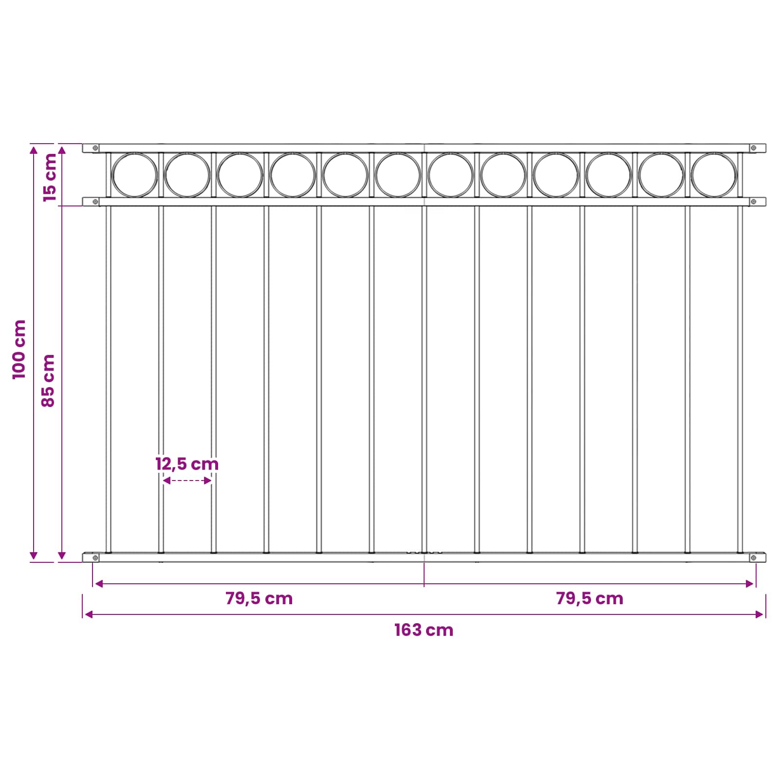 Fence Element ASSEN size guide