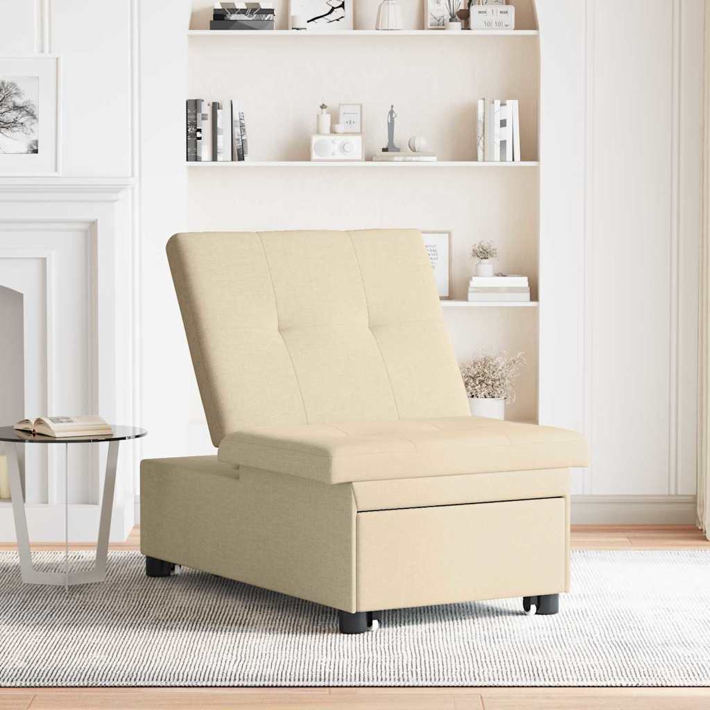 vidaXL 3-in-1 Sofa Bed - Uittrekbaar Ontwerp in Crème Stof