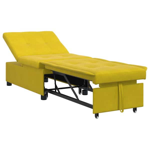 vidaXL Diivanvoodi Kollane 194 x 67 x 82 cm Samet