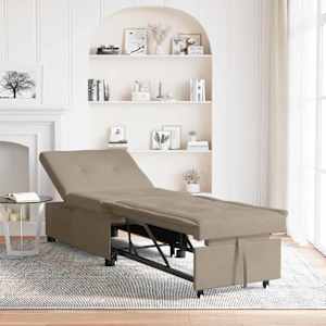 Raztegljiv kavč Taupe 194 x 67 x 82 cm Mikrovlakna