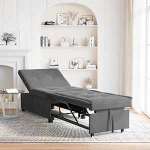 Raztegljiv kavč Temno siva 194 x 67 x 82 cm Mikrovlakna