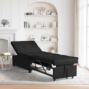 Raztegljiv kavč Črna 194 x 67 x 82 cm Mikrovlakna