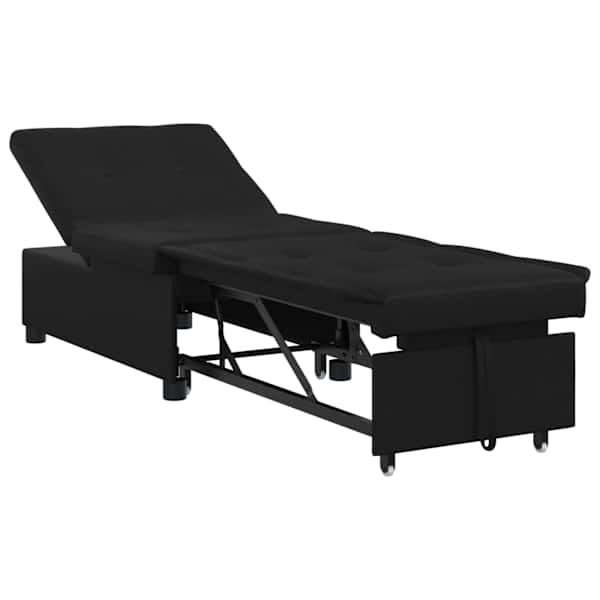 vidaXL V&auml;ljat&otilde;mmatav diivanvoodi Must 194 x 67 x 82 cm Mikrofiiber