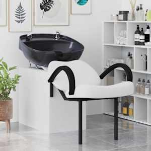 Křeslo na šampon Bílá a černá 136 x 60 x 92 cm PVC - obrázek 3