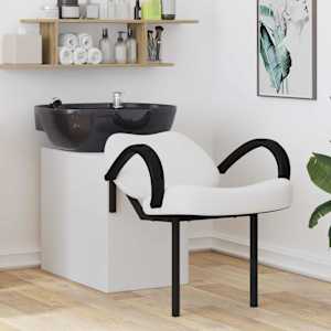 Stolica za šampon Bela in črna 136 x 60 x 92 cm PVC