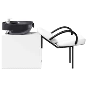 Křeslo na šampon Bílá a černá 136 x 60 x 92 cm PVC - obrázek 5