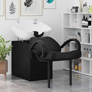 Křeslo na šampon Černá a bílá 136 x 60 x 92 cm PVC - obrázek 3