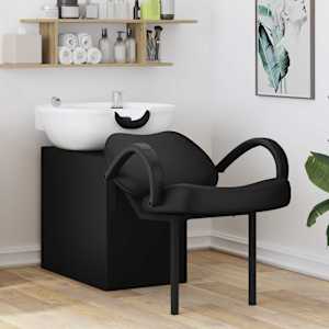 Stolica za šampon Črna in bela 136 x 60 x 92 cm PVC