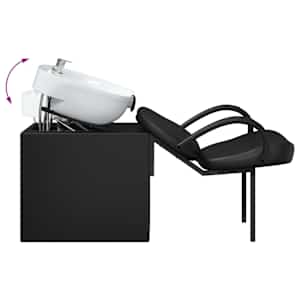 Křeslo na šampon Černá a bílá 136 x 60 x 92 cm PVC - obrázek 8