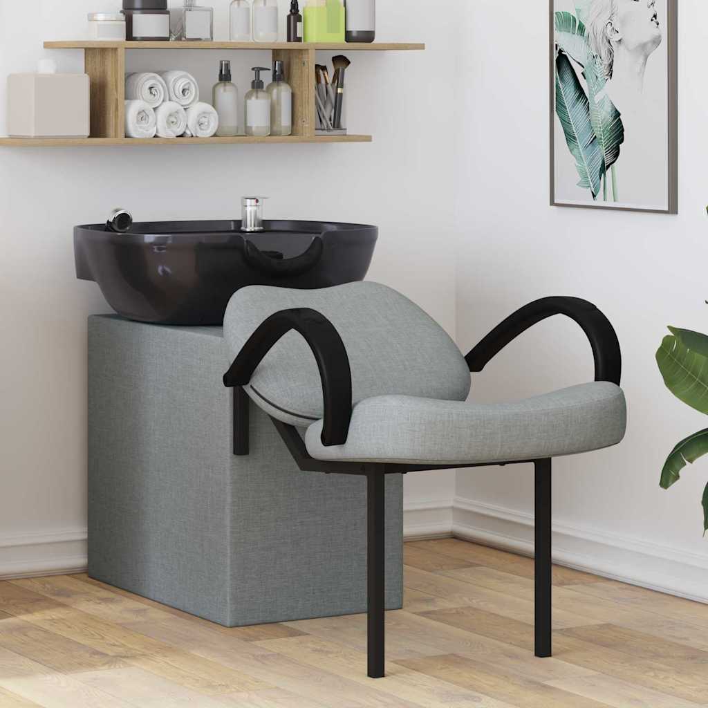 vidaXL Scaun pentru șampon Gri deschis și negru 63 x 141 x 92 cm