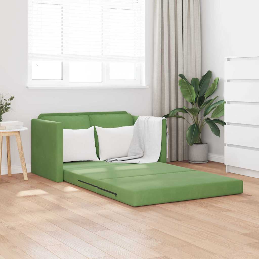 Sofa Lys grøn Stof, Træ 2-sæders Rektangulær Moderne