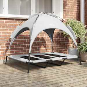 Ležišče za psa Srebrno siva 122 x 93 x 106,5 cm Jeklo