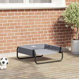 Ležišče za psa Svetlo siva 57 x 57 x 24 cm Jeklo