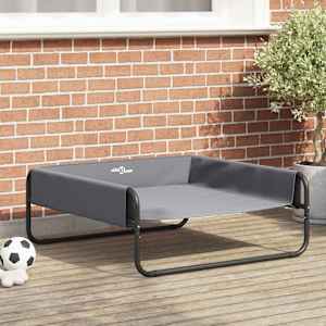 Ležišče za psa Svetlo siva 85 x 85 x 33 cm Jeklo