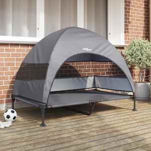 Dvignjena pasja postelja Svetlo siva 127 x 81 x 108 cm