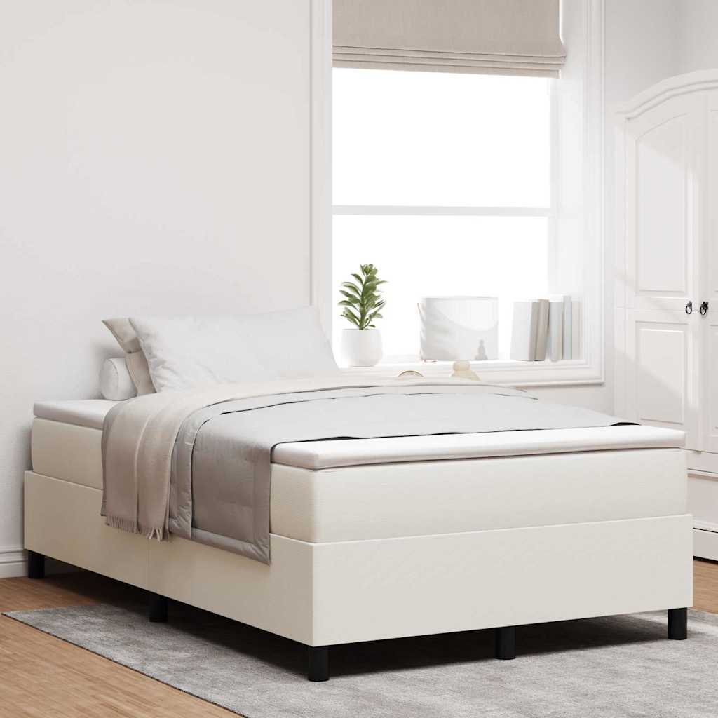 Box Spring Voodi Kreemjas 120x200 cm Teksariidest