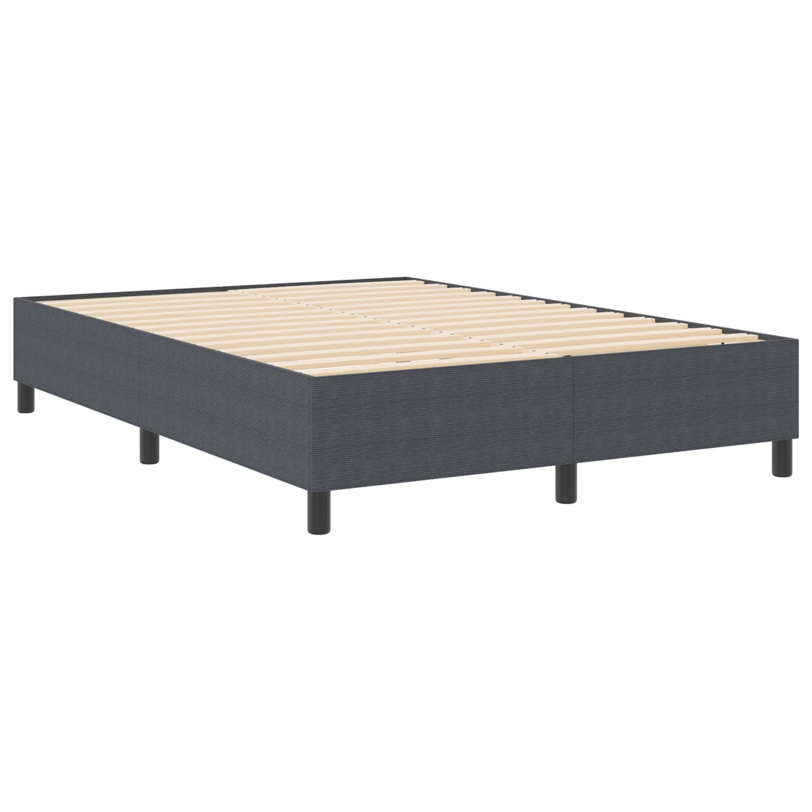 Cama de plataforma Gris oscuro 140 x 190 cm tela