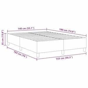 Rám platformy Tmavě šedá 140 x 190 cm Žebrovaná látka - obrázek 10
