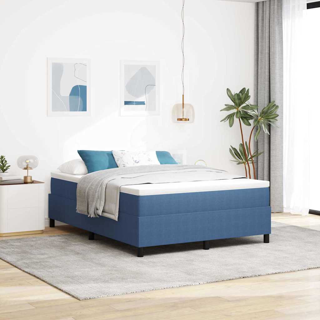 Box Spring Seng Blå 140x200 cm Corduroy Stof