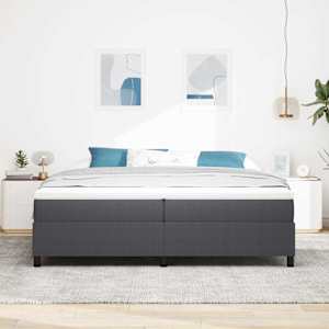 Rám platformy Tmavě šedá 200 x 200 cm Žebrovaná látka - obrázek 3