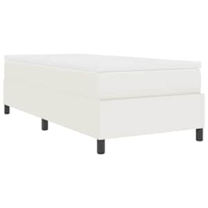 Postel s boxspringem Krémová a bílá 90 x 190 cm Žebrovaná látka - obrázek 8