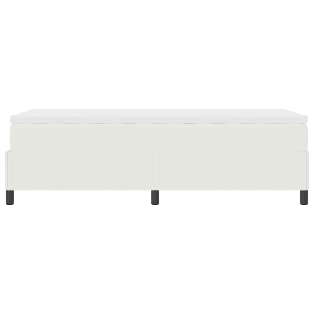 Postel s boxspringem Krémová a bílá 90 x 190 cm Žebrovaná látka - obrázek 7