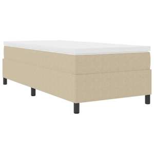 Postel s boxspringem Světle šedá a bílá 90 x 190 cm - obrázek 2
