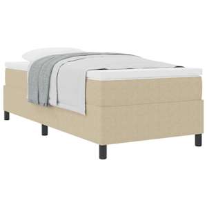 Postel s boxspringem Světle šedá a bílá 90 x 190 cm - obrázek 3
