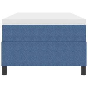 Postel s boxspringem Modrá a bílá 100 x 200 cm Žebrovaná látka - obrázek 6